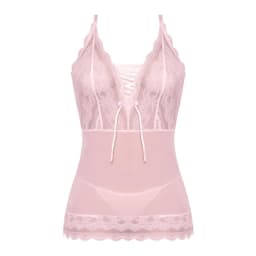 Seabreeze Lace up Chemise Set Blush, image 2