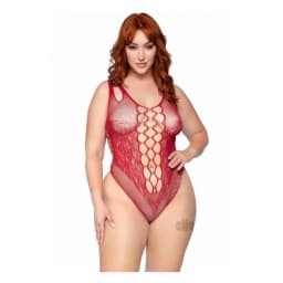 Seamless Bodysuit Cut Bottom/2x Blk, image 2