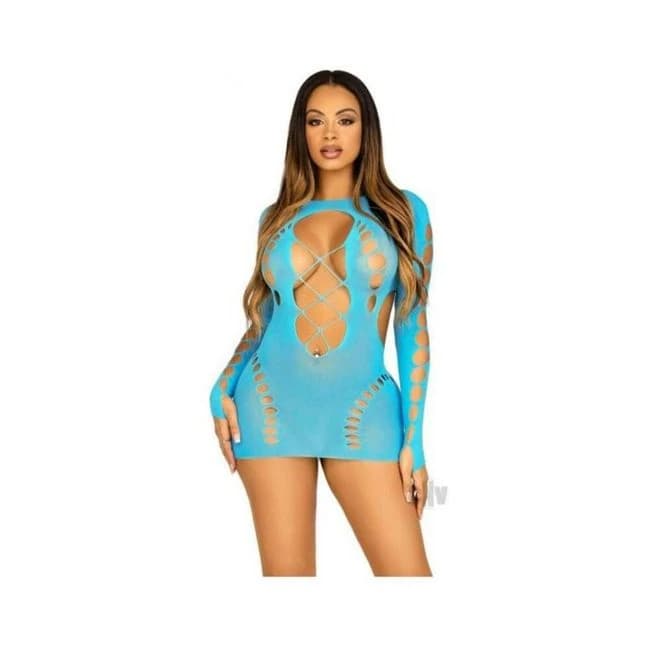 Seamless Cut Long Sleev Mini Lace Os Tur - Image 1