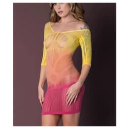 Seamless Long Sleeve Dress Ombre Sunset O/s - Image 2