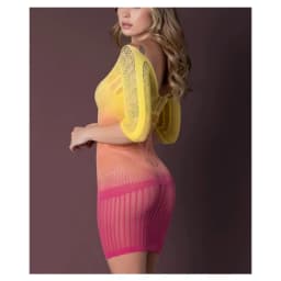 Seamless Long Sleeve Dress Ombre Sunset O/s - Image 3