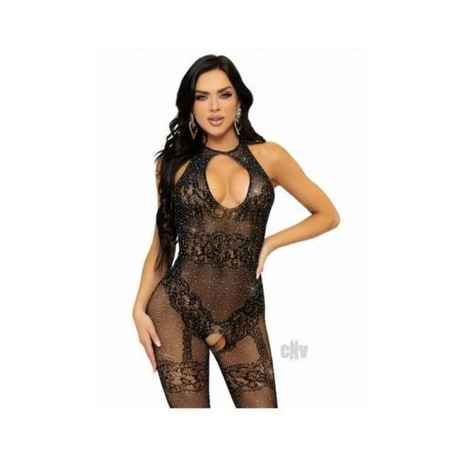 Seamless Rhines Bodystocking Os Blk - Image 1