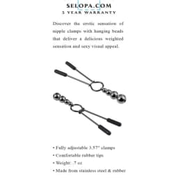 Selopa Beaded Nipple Clamps, image 3