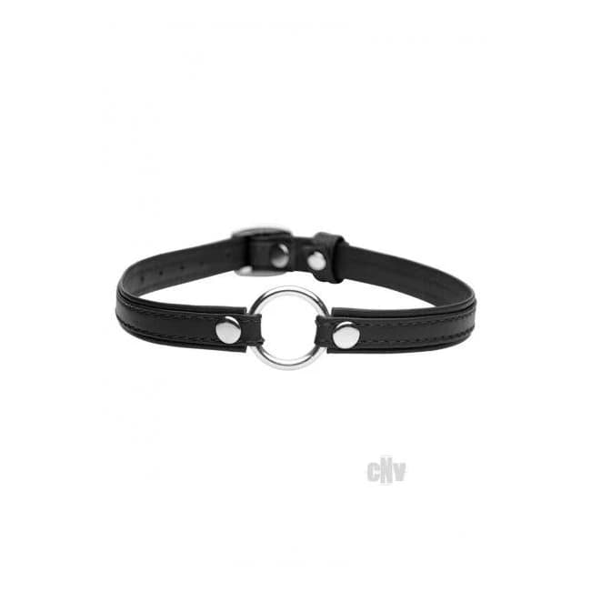 Sex Pet Leather Choker with Silver Ring - Image 1