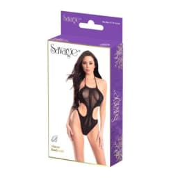 Sheer Bodysuit Black Rhinestone - Image 3
