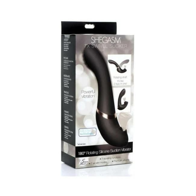 Shegasm 180 Rotating Suction Vibe Black - Image 1