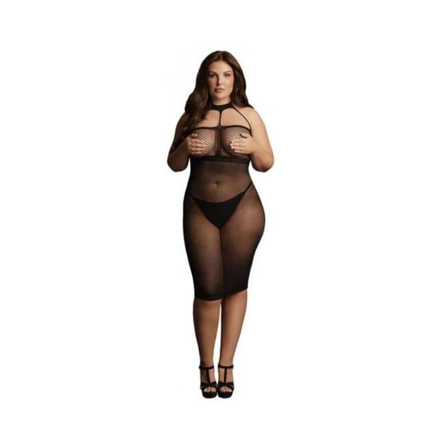Shots Le Desir High-neck Dress Black Qs - Image 1