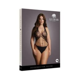 Shots Le Desir Strappy Lace Teddy Black Qs, image 3