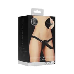 Shots Ouch Double Silicone Strap on - Black, image 2