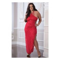 Shoulder Baring Laced Night Dress Black Qn, image 2