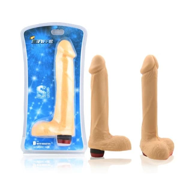 Si 8in Cock W/balls & Vibration - Image 1