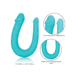 Silicone Double Dong Teal Ac/dc - Image 1