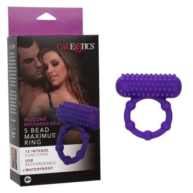 SILICONE RECHARGEABLE 5 BEAD MAXIMUS RING  - Image 1