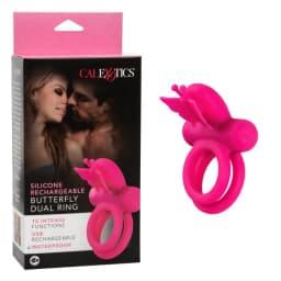 Silicone Rechargeable Butterfly Dual Ring, image 1
