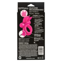 Silicone Rechargeable Butterfly Dual Ring, image 3