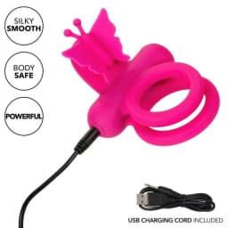Silicone Rechargeable Butterfly Dual Ring, image 5