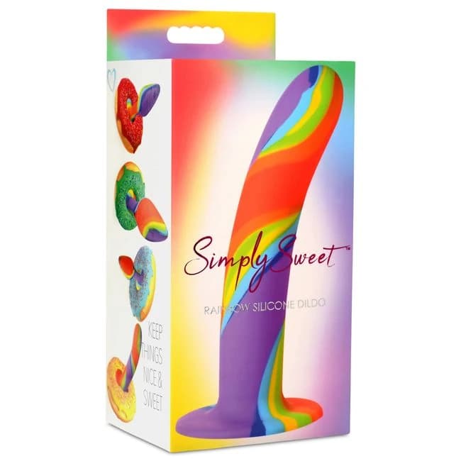Simply Sweet Rainbow Silicone Dildo - Image 1