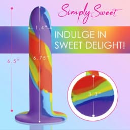 Simply Sweet Rainbow Silicone Dildo, image 4