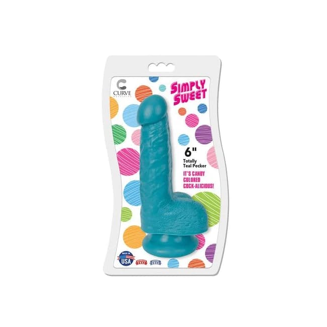 Simply Sweet Totally Pecker 6in Teal - Image 1