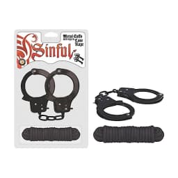 Sinful Metal Cuffs w/ Love Rope, image 3