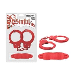 Sinful Metal Cuffs w/ Love Rope, image 1