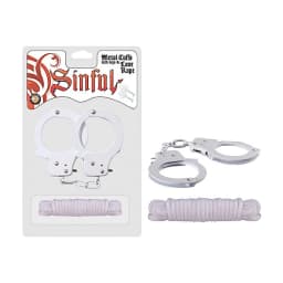 Sinful Metal Cuffs w/ Love Rope, image 2