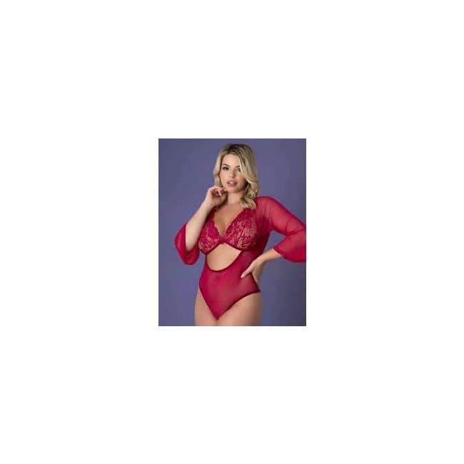 SLEEVE 3/4 PLAYSUIT CHERRY 2XL  - Image 1