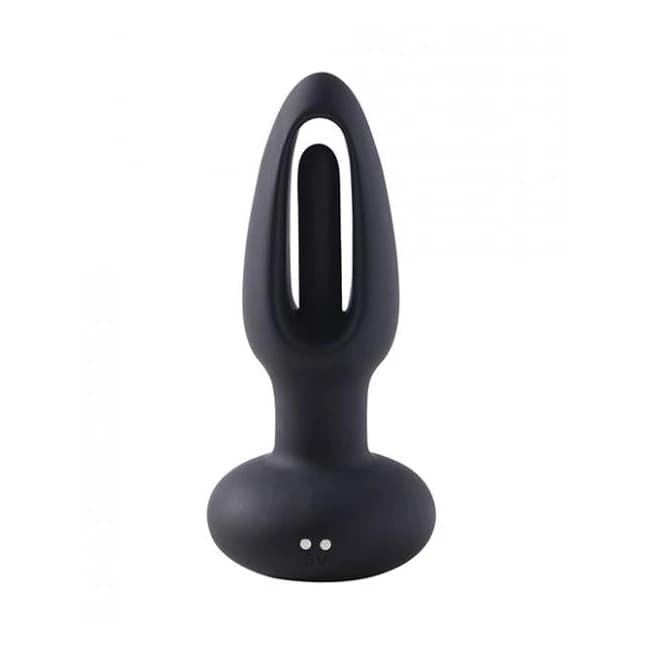 Snuggy Flapping Anal Plug Vibrator- Black - Image 1