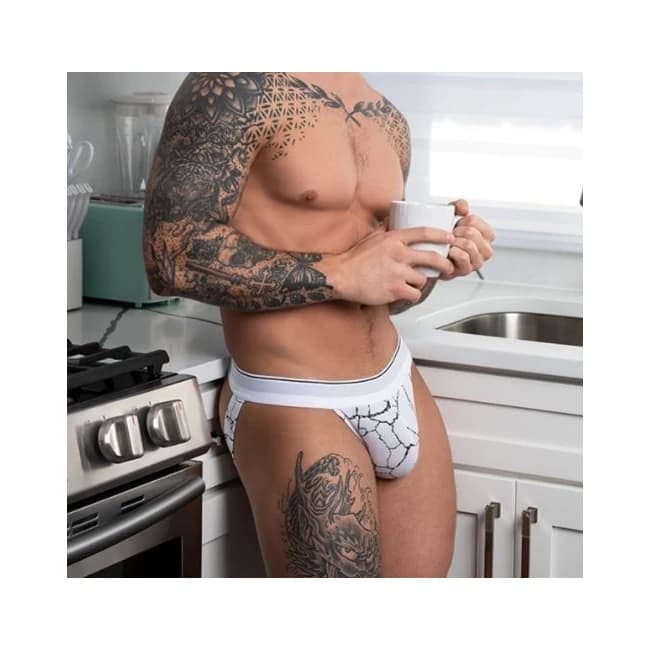 SOO CUMFY JOCK BLACK/WHITE L/X  - Image 1
