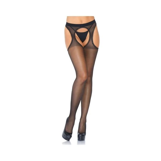Spandex Sheer Scalloped Suspender Hose. - Image 1