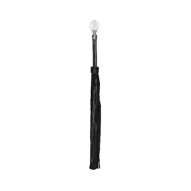 Sparkling Round Metal Handle Leather Flogger - Image 1