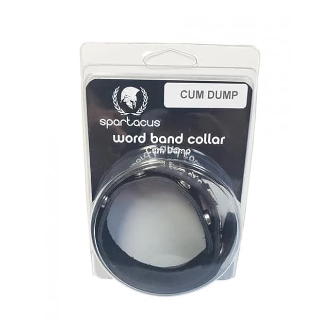 Spartacus Cum Dump Leather Collar - Black - Image 1