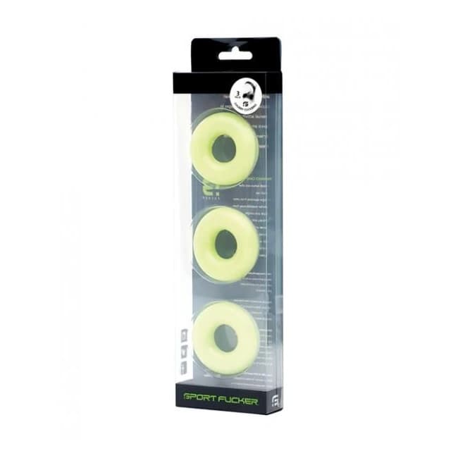 Sport Fucker Chubby Cockring Pack of 3 - Glow - Image 1