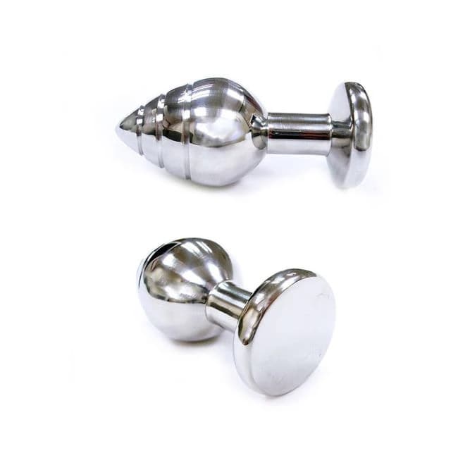Stainless Steel Grooved Anal Butt Plug (small) - Image 1