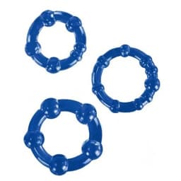 Stay Hard Beaded Cockrings 3pc Set Blue - Image 2