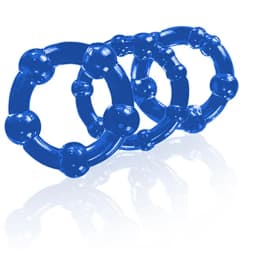 Stay Hard Beaded Cockrings 3pc Set Blue - Image 3