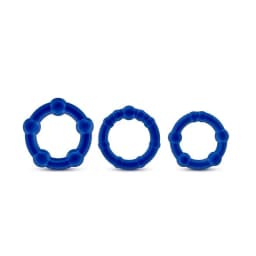 Stay Hard Beaded Cockrings 3pc Set Blue - Image 4