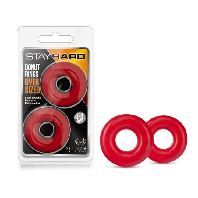 STAY HARD DONUT RINGS RED OVERSIZED  - Image 1