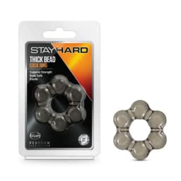 Stay Hard Thick Bead Cock Ring Black - Image 1
