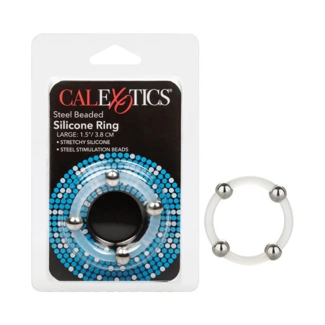 STEEL BEADED SILICONE RING LARGE  - Image 1