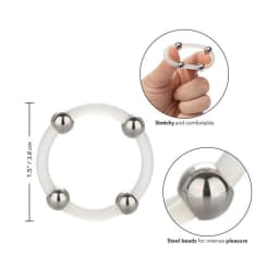 Steel Beaded Silicone Ring, image 6