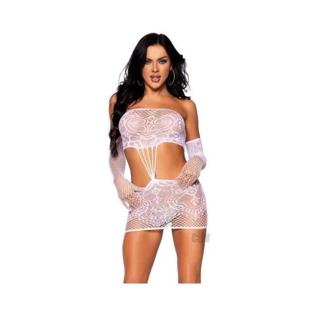 Strap Lace Tube Dress/glovesos Blk, image 1