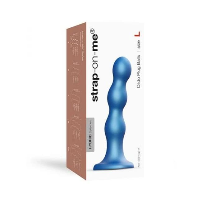 Strap-on-me Dildo Plug Balls L Metallic Blue - Image 1