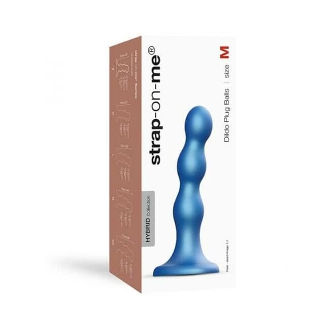 Strap-on-me Dildo Plug Balls M Metallic Blue - Image 1