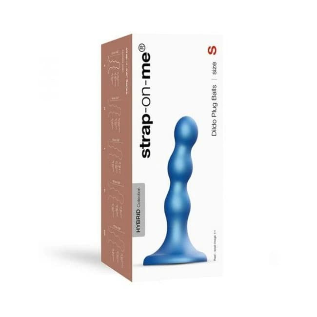 Strap-on-me Dildo Plug Balls S Metallic Blue - Image 1