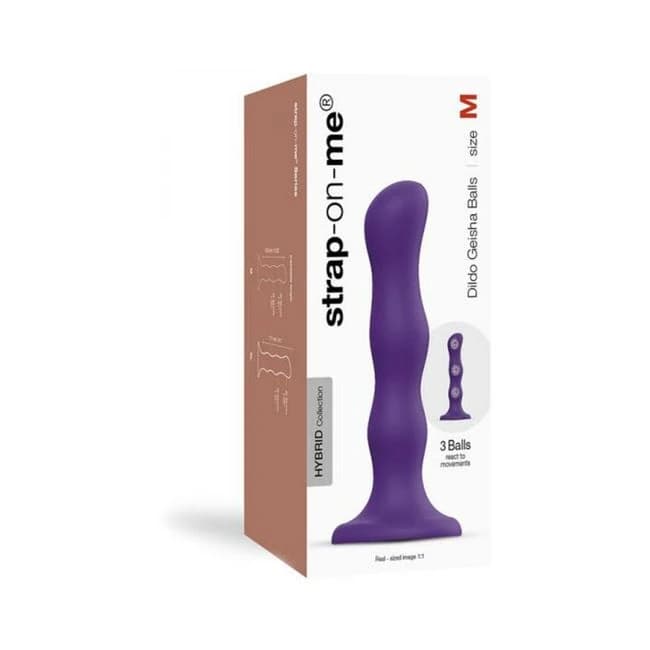 Strap-on-me Geisha Ball Dildo Medium Purple - Image 1