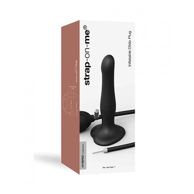 Strap on Me Inflatable Dildo Plug - Black - Image 1