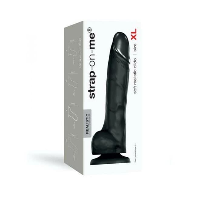 Strap-on-me Soft Realistic Dildo Black Xl - Image 1