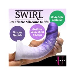 Strap U Real Swirl Realistic Dildo Purple, image 2