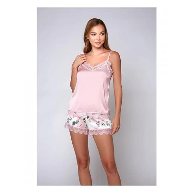 Stretch Cami & Floral Shorts Pink - Image 1